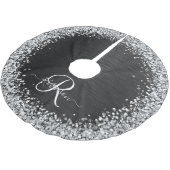 Benutzerdefiniertes Silver Glitzer Black Sparkle M Polyester Weihnachtsbaumdecke (Schrägansicht)