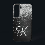 Benutzerdefiniertes Silver Glitzer Black Sparkle M Samsung Galaxy Hülle<br><div class="desc">Dieses elegante,  hübsch silber funkelnde Glitzer auf schwarz gebürstetem metallischem Hintergrund ist einfach zu personalisieren.</div>