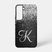 Benutzerdefiniertes Silver Glitzer Black Sparkle M Samsung Galaxy Hülle (Rückseite)