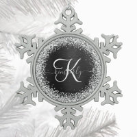 Benutzerdefiniertes Silver Glitzer Black Sparkle M