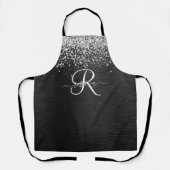 Benutzerdefiniertes Silver Glitzer Black Sparkle M Schürze (Vorderseite)