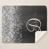 Benutzerdefiniertes Silver Glitzer Black Sparkle M Sherpadecke (Vorderseite (Horizontal))