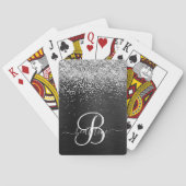 Benutzerdefiniertes Silver Glitzer Black Sparkle M Spielkarten (Rückseite)