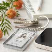 Benutzerdefiniertes Silver Memorial Foto hinzufüge Schlüsselanhänger (Vorderseite rechts)