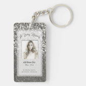 Benutzerdefiniertes Silver Memorial Foto hinzufüge Schlüsselanhänger (Rückseite)