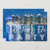 Benutzerdefiniertes Silvester-Party Stadtbild Einladung (Vorne/Hinten)