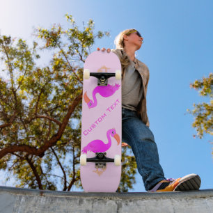 Benutzerdefiniertes Skateboard für Text - rosa Fla