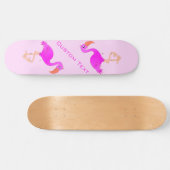 Benutzerdefiniertes Skateboard für Text - rosa Fla (Horizontal)