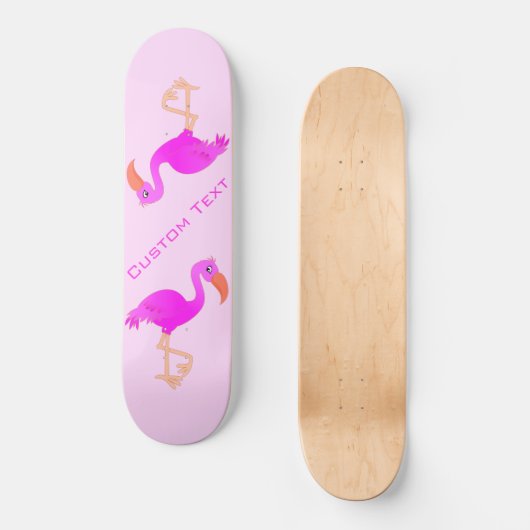 Benutzerdefiniertes Skateboard für Text - rosa Fla (Vorderseite)