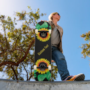 Benutzerdefiniertes Skateboard mit Sonnenblumen