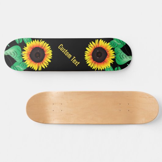 Benutzerdefiniertes Skateboard mit Sonnenblumen (Horizontal)