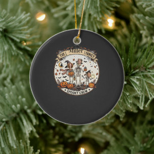 Benutzerdefiniertes Skelett-Familien-Wappen Hallow Keramik Ornament