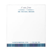 Benutzerdefiniertes Skript aus Name E-Mail Tel Kar Notizblock (Vorderseite)