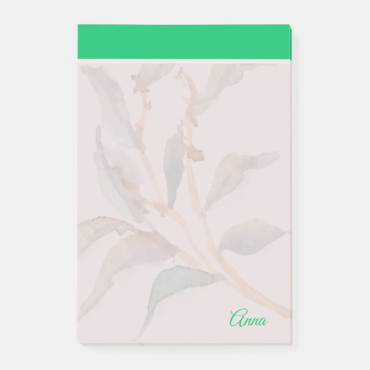 Benutzerdefiniertes Skript Farbige grüne Randfarbe Post-it Klebezettel (Vorderseite)