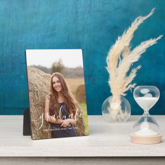 Benutzerdefiniertes Skript "Graduate"-Foto Fotoplatte (Seite)