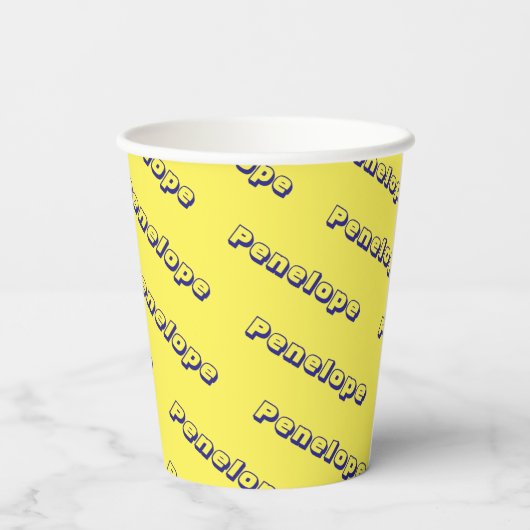 Benutzerdefiniertes Skript mit beliebigem Farbname Pappbecher (Rückseite)