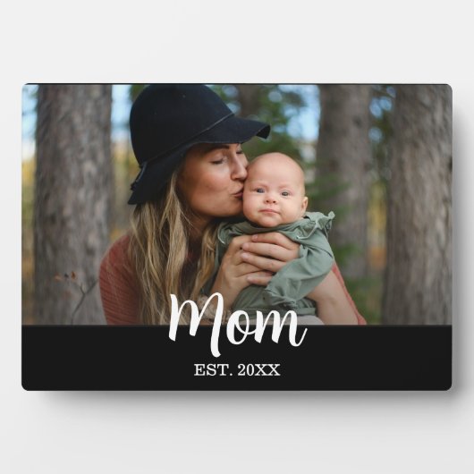 Benutzerdefiniertes Skript Mom Est. Foto Fotoplatte (Vorderseite)