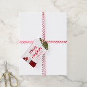 Benutzerdefiniertes Skript Rot Grün Frohe Weihnach Geschenkanhänger (Mit Garn)