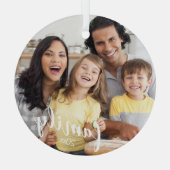 Benutzerdefiniertes SkriptFAMILY-Foto Personalisie Ornament Aus Glas (Rückseite)