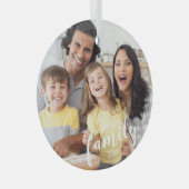 Benutzerdefiniertes SkriptFAMILY-Foto Personalisie Ornament Aus Glas (Vorderseite Rechts)