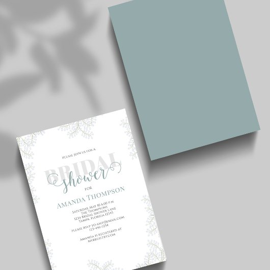 Benutzerdefiniertes Skriptfloral-Brautparty Einladung