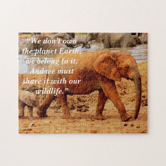 Benutzerdefiniertes Slogan/Elephant Mutter & Kalf Puzzle (Horizontal)