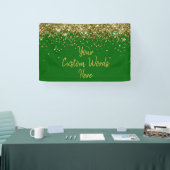 Benutzerdefiniertes Smaragdgrün und Gold Geburtsta Banner (Messe)