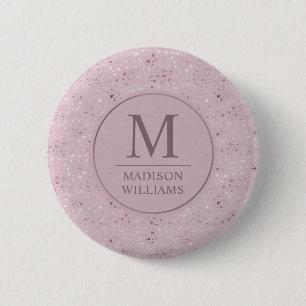 Benutzerdefiniertes Soft Blush Pastell Rosa Gold G Button