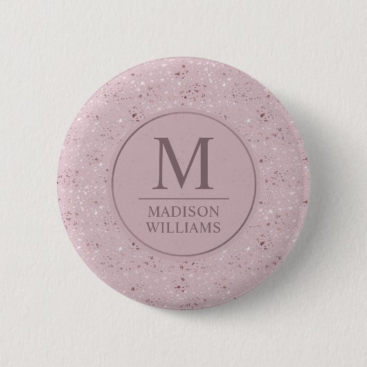 Benutzerdefiniertes Soft Blush Pastell Rosa Gold G Button (Vorderseite)