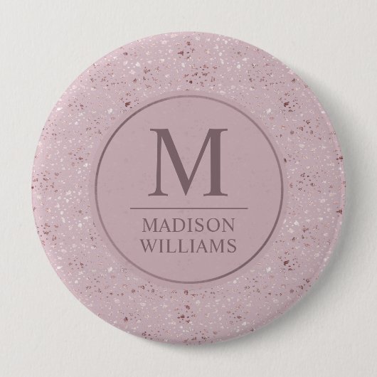 Benutzerdefiniertes Soft Blush Pastell Rosa Gold G Button (Vorderseite)