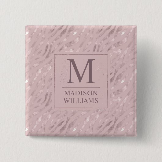 Benutzerdefiniertes Soft Blush Pastell Rosa Gold G Button (Vorderseite)