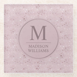 Benutzerdefiniertes Soft Blush Pastell Rosa Gold G Glasuntersetzer