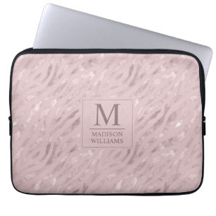 Benutzerdefiniertes Soft Blush Pastell Rosa Gold G Laptopschutzhülle