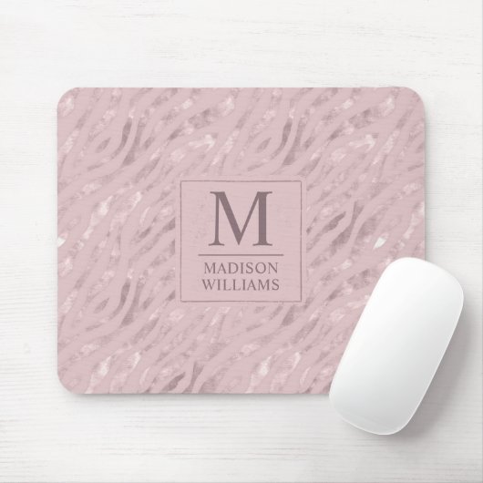 Benutzerdefiniertes Soft Blush Pastell Rosa Gold G Mousepad (Mit Mouse)