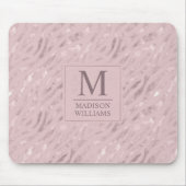 Benutzerdefiniertes Soft Blush Pastell Rosa Gold G Mousepad (Vorne)