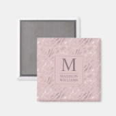 Benutzerdefiniertes Soft Blush Rosa Hellgold Glitt Magnet (Vorderseite/Rückseite)