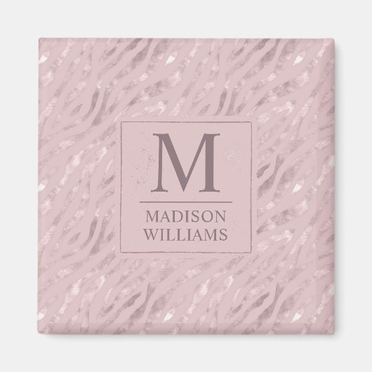 Benutzerdefiniertes Soft Blush Rosa Hellgold Glitt Magnet (Vorne)