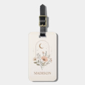 Benutzerdefiniertes Soft Light Beige Pink Floral C Gepäckanhänger (Vorderseite vertikal)