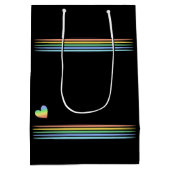 Benutzerdefiniertes Soft Rainbow Retro Strip Herz Mittlere Geschenktüte (Rückseite)