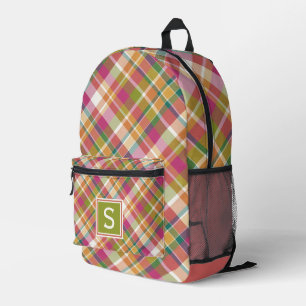 Benutzerdefiniertes Sommer Orange Pink Türkis Grün Bedruckter Rucksack