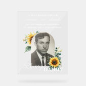 Benutzerdefiniertes Sonnenblumen-Foto  Acrylschild (Vorderseite)