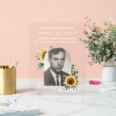 Benutzerdefiniertes Sonnenblumen-Foto  Acrylschild (Hochzeit)