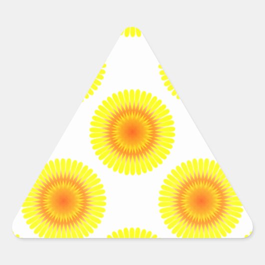 Benutzerdefiniertes Sonnenblumenmuster Dreieckiger Aufkleber (Vorderseite)