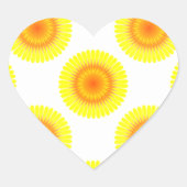 Benutzerdefiniertes Sonnenblumenmuster Herz-Aufkleber (Vorderseite)