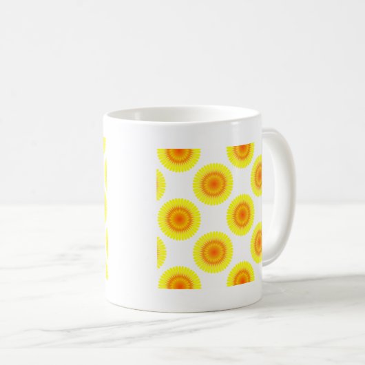Benutzerdefiniertes Sonnenblumenmuster Kaffeetasse (VorderseiteRechts)