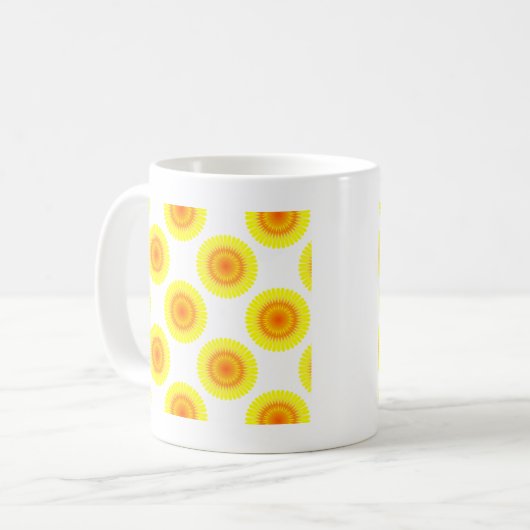 Benutzerdefiniertes Sonnenblumenmuster Kaffeetasse (Vorderseite Links)