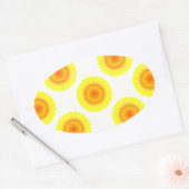 Benutzerdefiniertes Sonnenblumenmuster Ovaler Aufkleber (Umschlag)