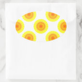 Benutzerdefiniertes Sonnenblumenmuster Ovaler Aufkleber (Tasche)