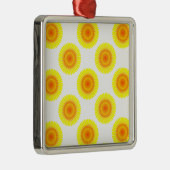 Benutzerdefiniertes Sonnenblumenmuster Silbernes Ornament (Rechts)