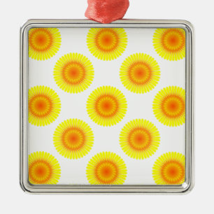 Benutzerdefiniertes Sonnenblumenmuster Silbernes Ornament